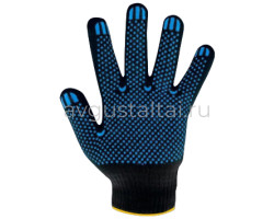 Перчатки х/б с ПВХ черные 7,5кл. 6-н.