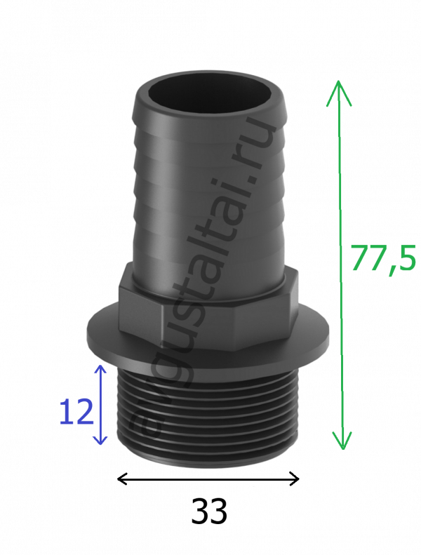 Фитинг прямой 1" М d.32 Турция