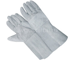 Краги спилковые пятипалые, серые