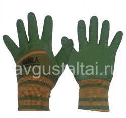 Перчатки нейлоновые с обливом 3/4 зеленые