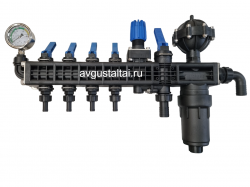 4-х секционный регулятор давления с компенсатором и манометром Licheng (Китай)