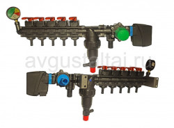 5-ти секц-й регулятор давления с эл.клапаном,фильтром и манометром