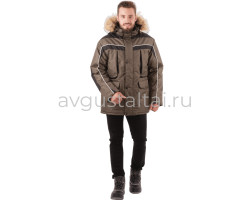 Куртка ДИКСОН утепленная, хаки-чёрный