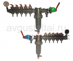 Узел управления 5-ти секционный ручной с фильтром и манометром